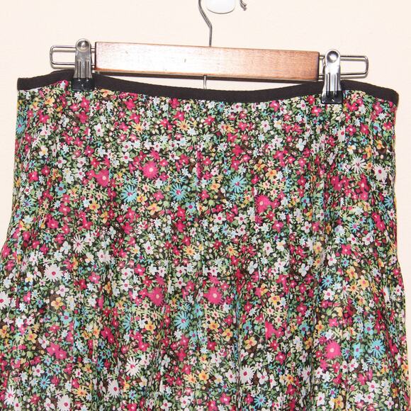 NEW Christopher & Banks Floral Pleated Cotton Skirt Size 8 - Picture 3 of 11